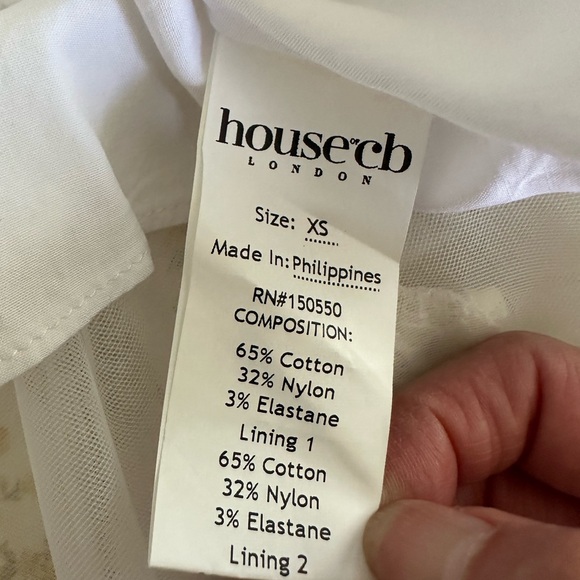 House Of CB London Rosalee White Vintage Floral Print Cotton Bustier Dress XS - Picture 10 of 16